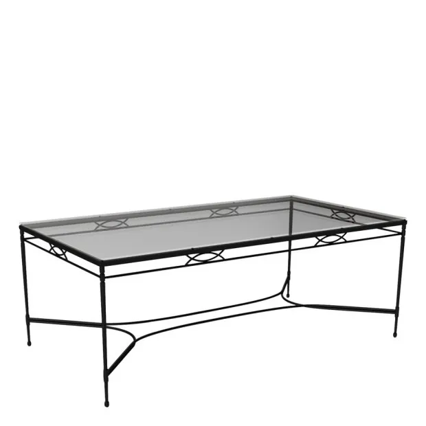black metal outdoor dining table